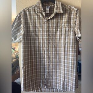 The North Face Men's Casual Plaid Shirt - Green and Brown
